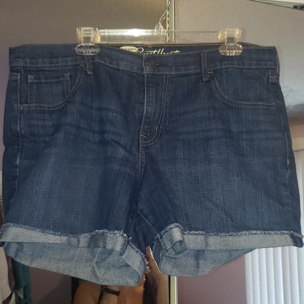 Old Navy Sweetheart Dark Blue Jean Shorts Size 16
